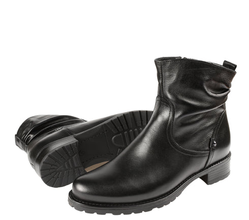 Ghete casual, dama, ADA SHOES, 4121 negru, piele naturala